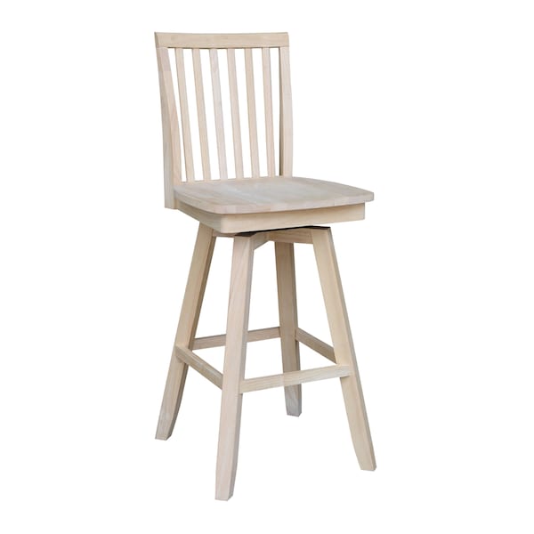 International Concepts Bar Height Table With 2 Slat Back Swivel Bar Stools - 30 in. Seat Height K-7228-42-S263SW-2 - main